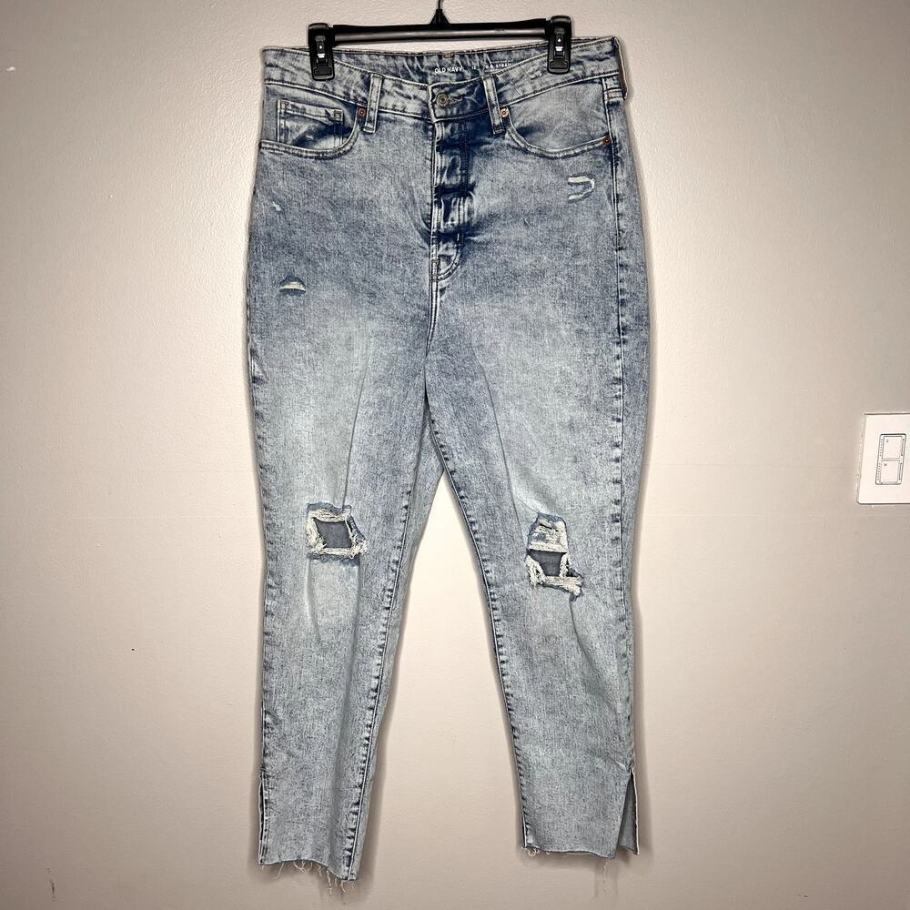 Old Navy O.G. Straight Leg Higher High-Rise Jeans Secret Smooth Pockets Size 12‎